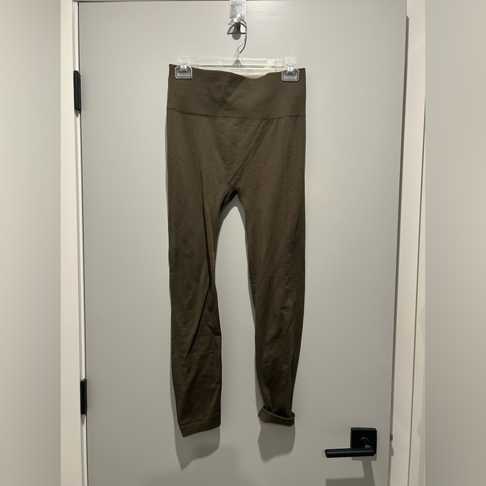 Olive green thermal leggings